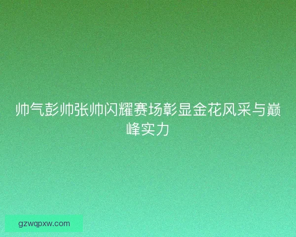 帅气彭帅张帅闪耀赛场彰显金花风采与巅峰实力